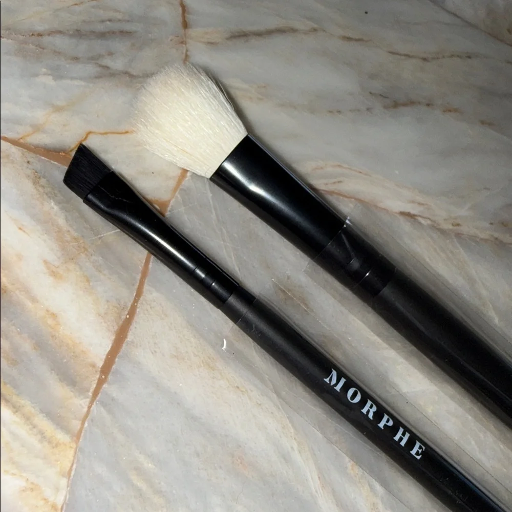 Morphe Dual Makeup Brush Set - Black and White Set of 2
